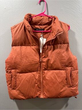 Merokeety Women's Rust Quilted Puffer Vest